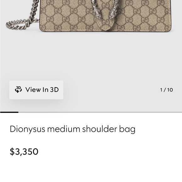 Authentic Gucci Dionysus Medium Shoulder Bag with Chain Strap - Picture 8 of 9